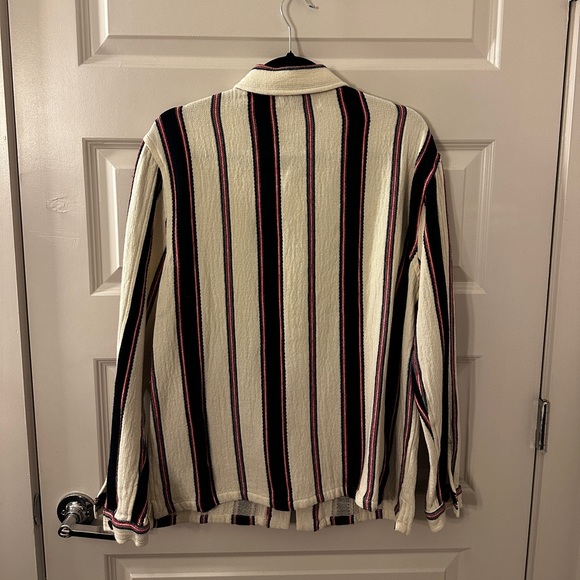Zara Striped Linen Casual Button Down - Picture 2 of 3